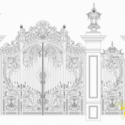Mẫu hàng rào sắt mỹ thuật đẹp (CR025)