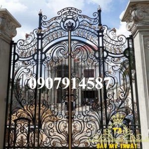 Mẫu cổng rào sắt mỹ thuật đẹp (CR021)