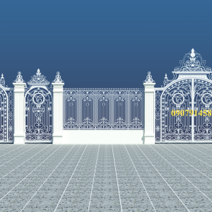 Mẫu cổng rào sắt mỹ thuật đẹp (CR016)