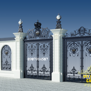 Mẫu cổng rào sắt mỹ thuật đẹp (CR039)