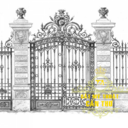 Mẫu hàng rào sắt mỹ thuật đẹp (CR038)