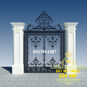 Mẫu cổng rào sắt mỹ thuật đẹp (CR035)